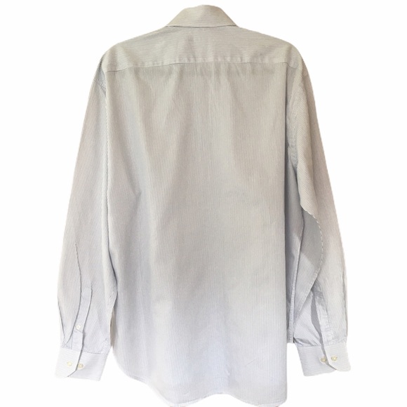 Zara Man White Striped Long Sleeve Shirt Sz. L - Picture 2 of 10